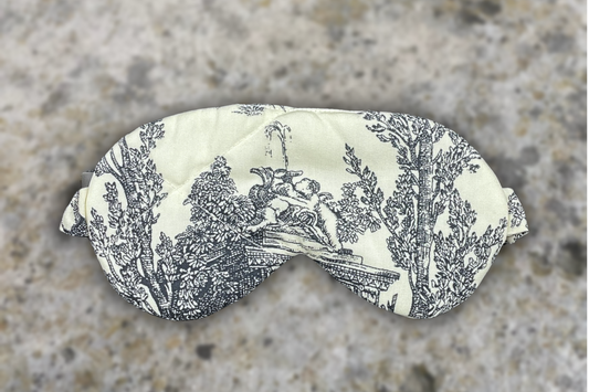 Masque de sommeil fait main en tissu ancien du Château Mont Royal
