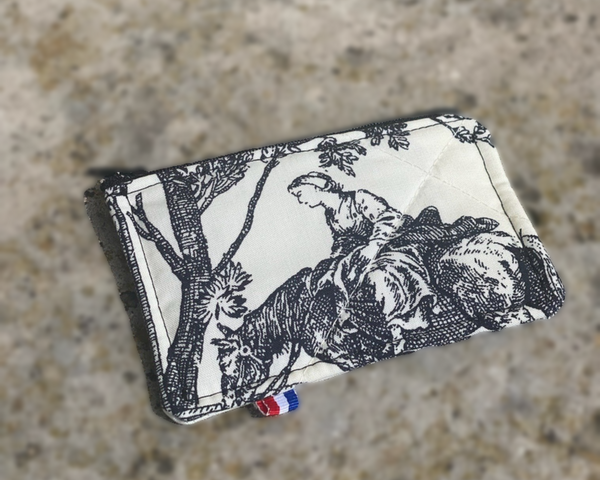 Porte-monnaie et porte-cartes en tissu de château