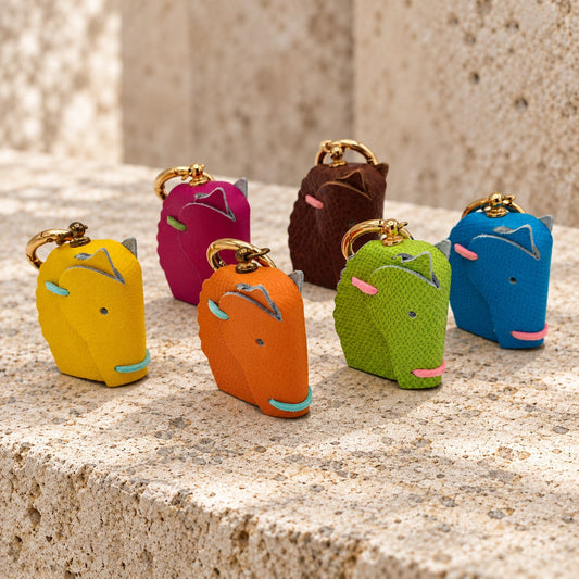 Porte-clés chevaux en cuir, ensemble de six couleurs